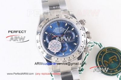 MR Factory Rolex Daytona 7750 Automatic Bracelet Blue Face Watch Review 116500 LN 